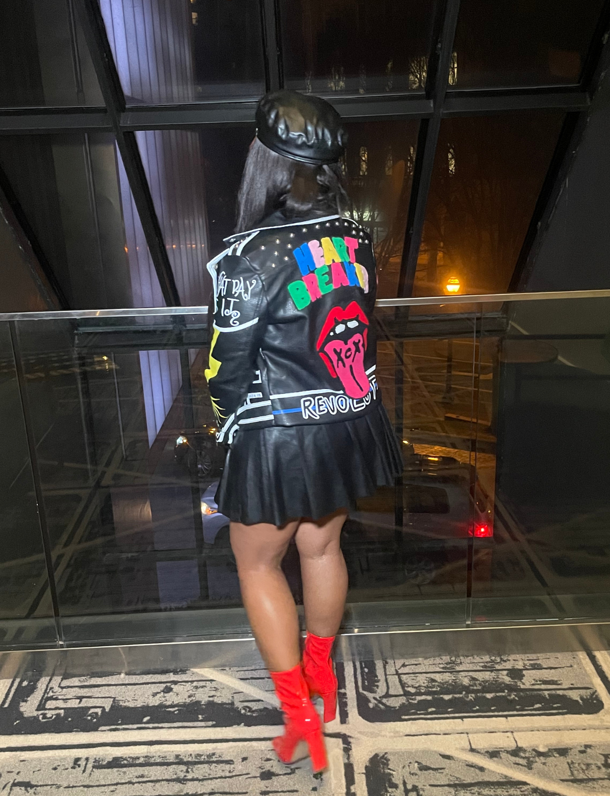 HEART BREAKER | PATCHWORK VEGAN LEATHER MOTO JACKET