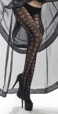 LUV | BLACK HEART PRINTED STOCKINGS