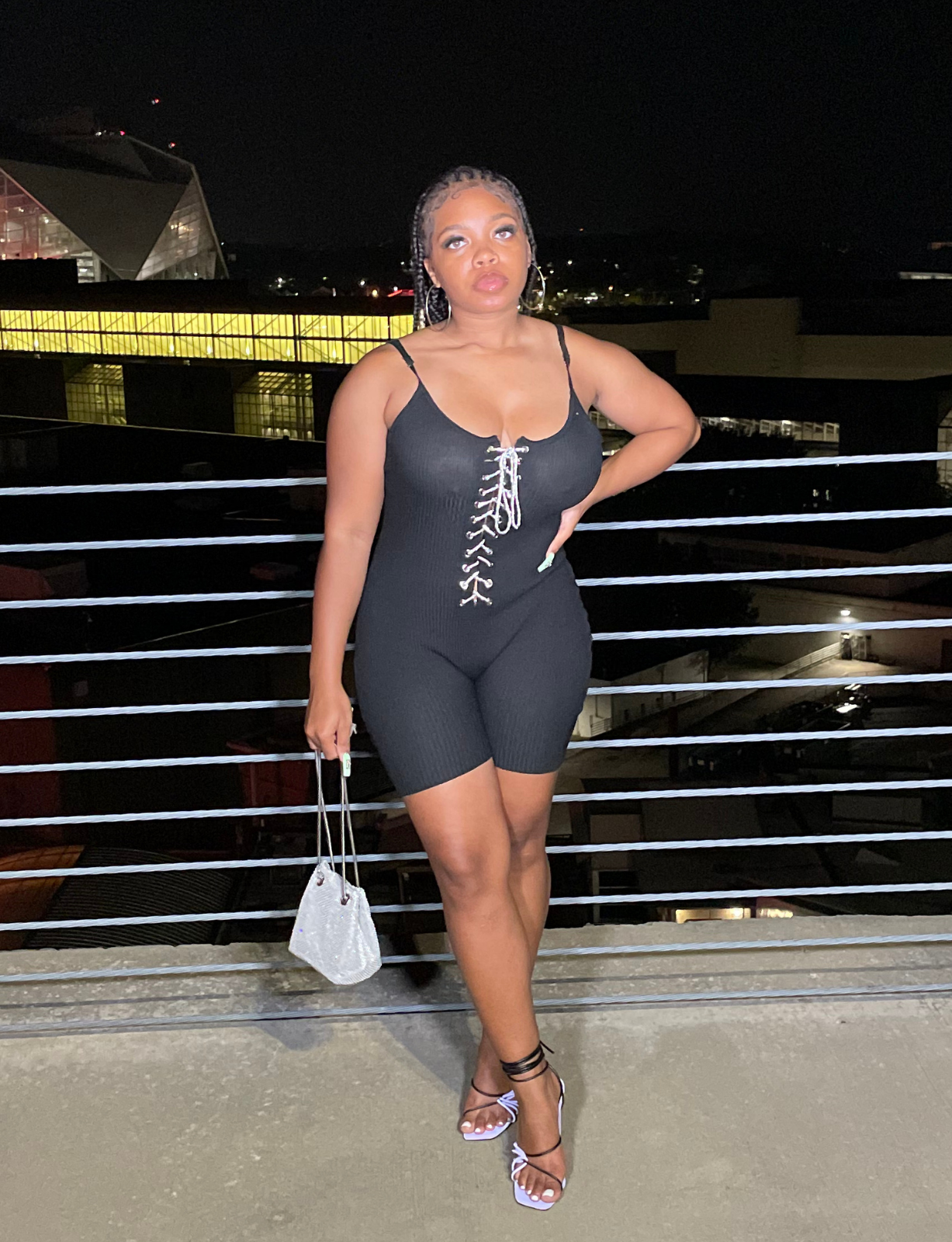 "Girls Night" Romper - Black Biker Short Romper