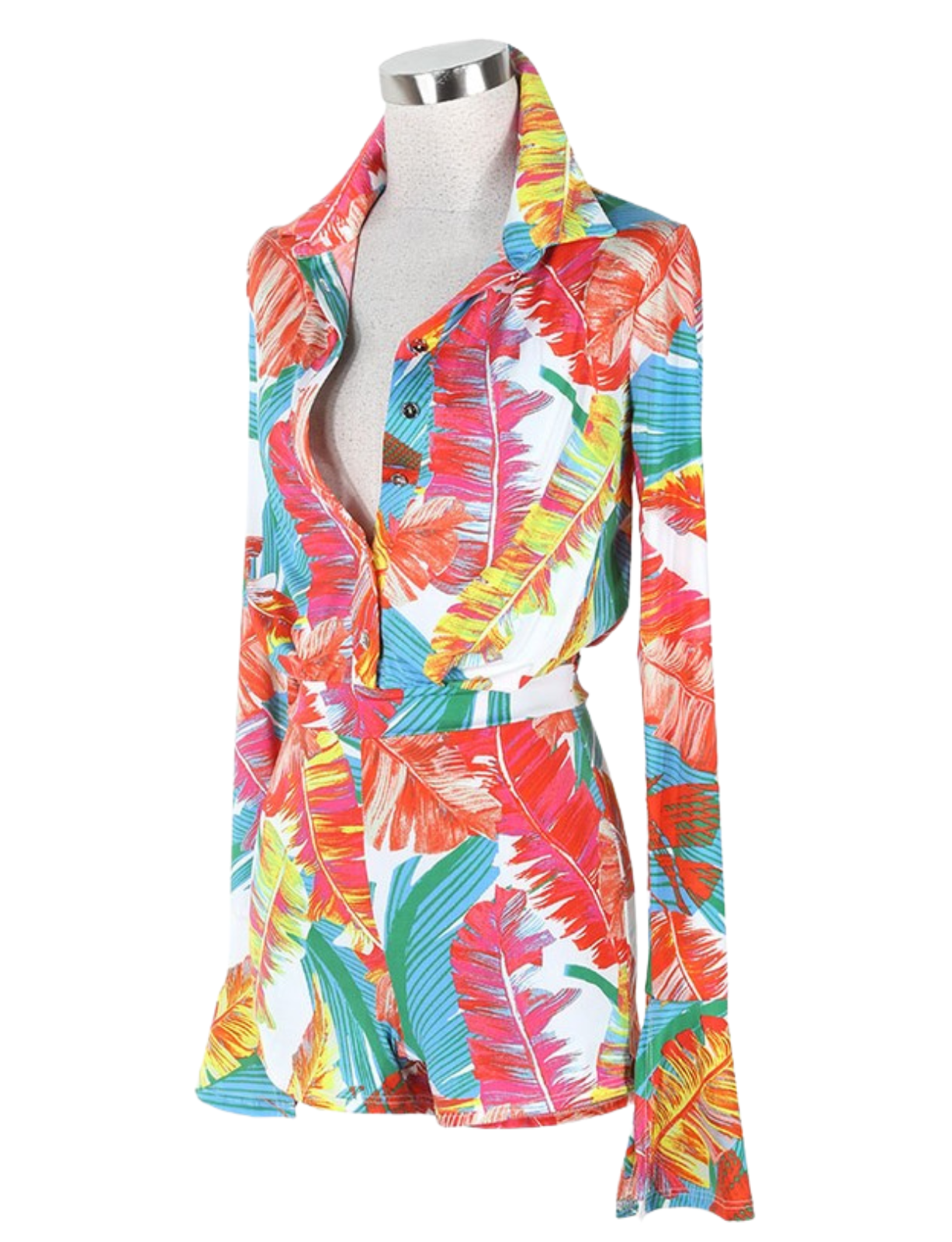 "La Chica" Long Sleeve Shorts Romper