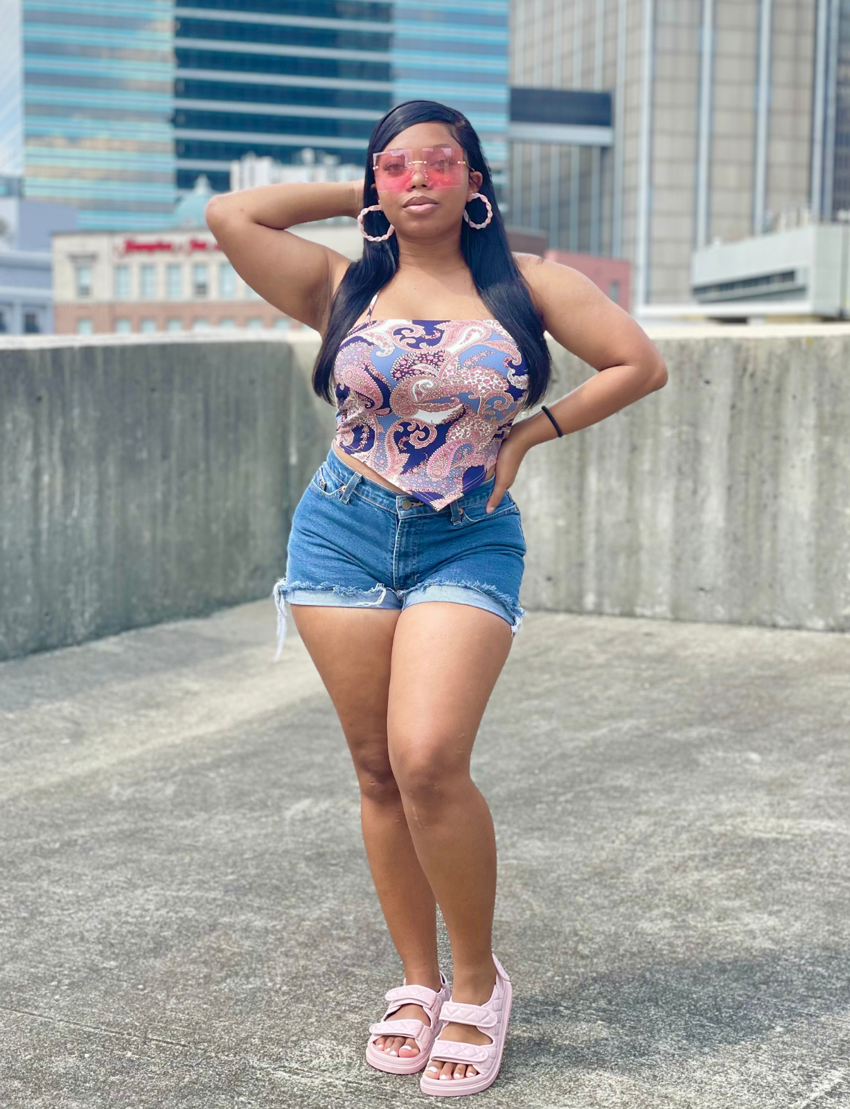 "Pretty In Paisley" Top - Paisley Halter Triangle Hem Crop Top