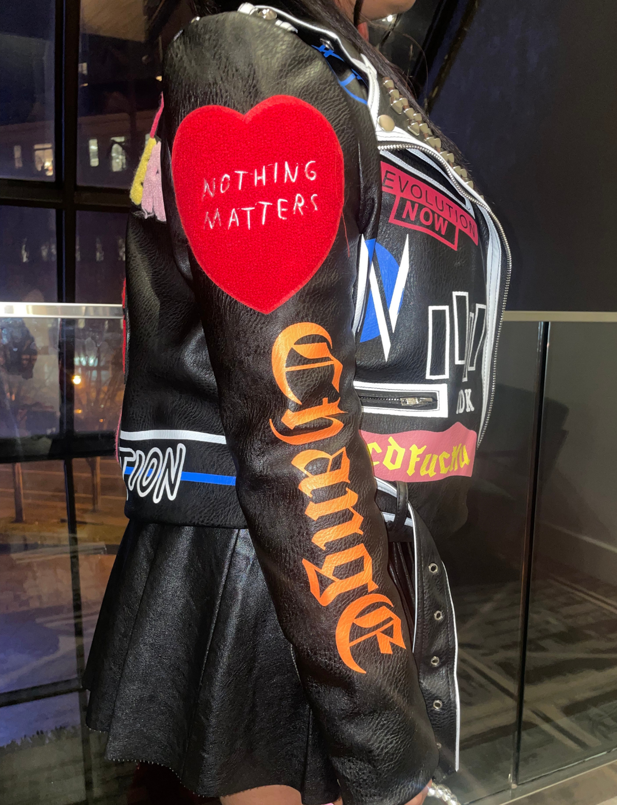 HEART BREAKER | PATCHWORK VEGAN LEATHER MOTO JACKET