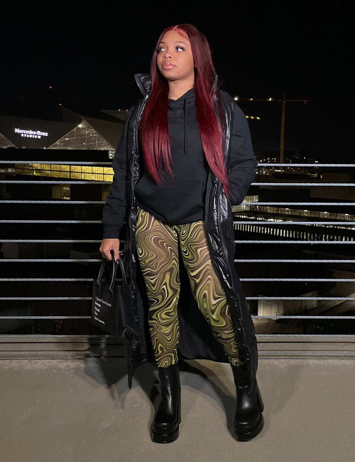 KH7 - Green Marble Mesh Leggings