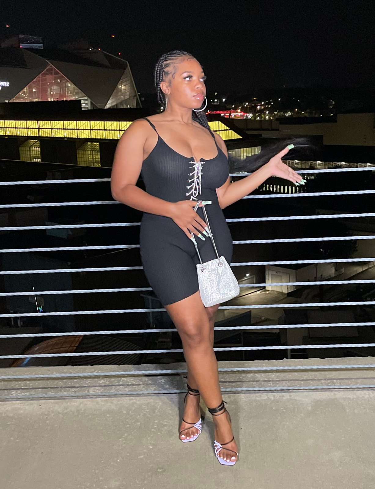 "Girls Night" Romper - Black Biker Short Romper