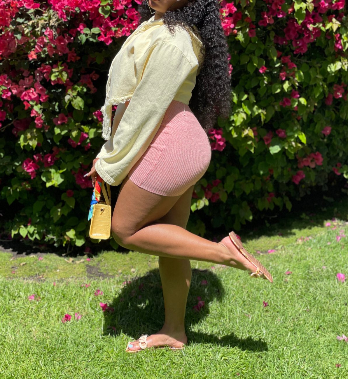 "GA Peach” Romper - Sleeveless Ribbed Knit V Neck Romper