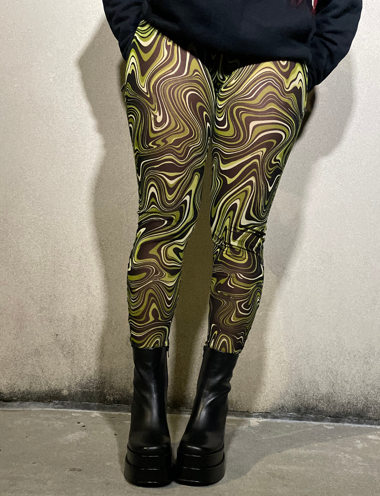 KH7 - Green Marble Mesh Leggings
