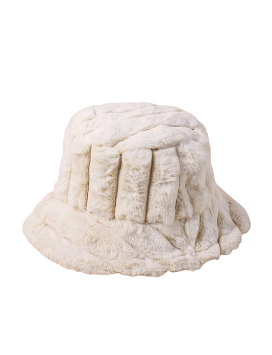 KH15 | FRENCH VANILLA FUR BUCKET HAT