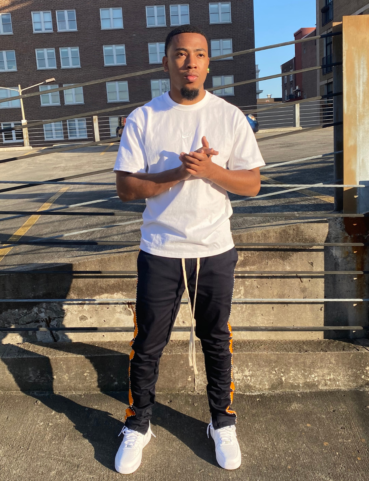 "Nightcrawler" Navy/Orange Twill Pants